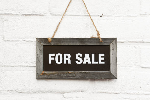 istock Chalkboard with text for sale board banner 990986210