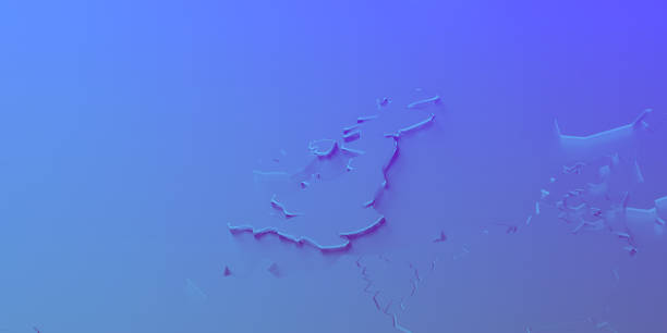 La Grande-Bretagne carte 3d - Photo