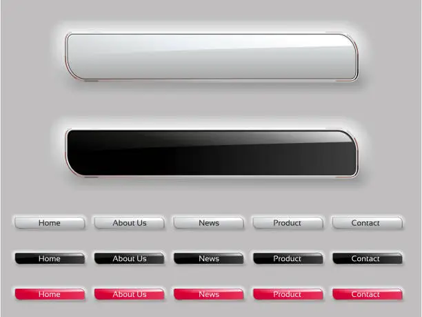 Navigation Button Design Plain Free menu navigation bar plain red illustrations | Download free stock ...
