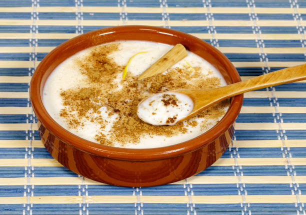 istock Dish of rice pudding with grated cinnamon. 991046628