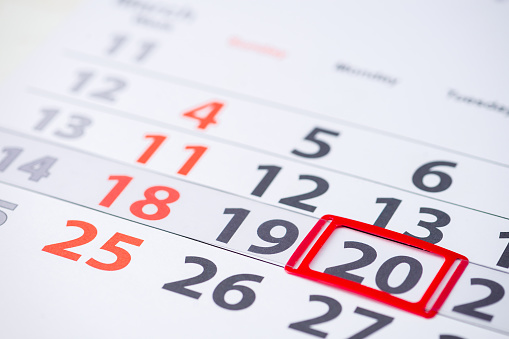 Simple desk calendar for September 2020