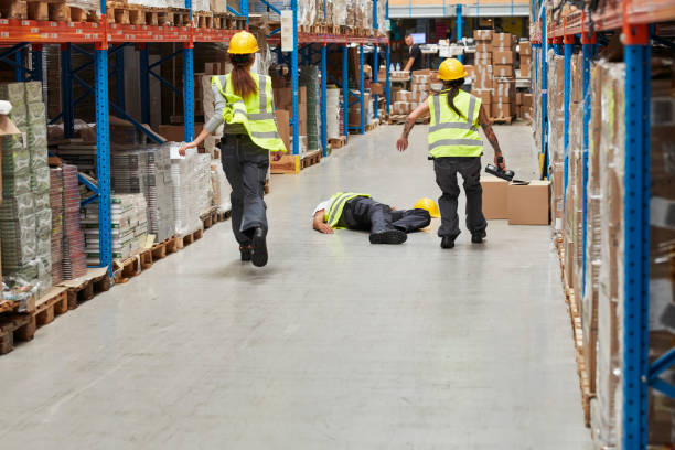 istock Dangerous accident during work. Rescue is coming 991056368