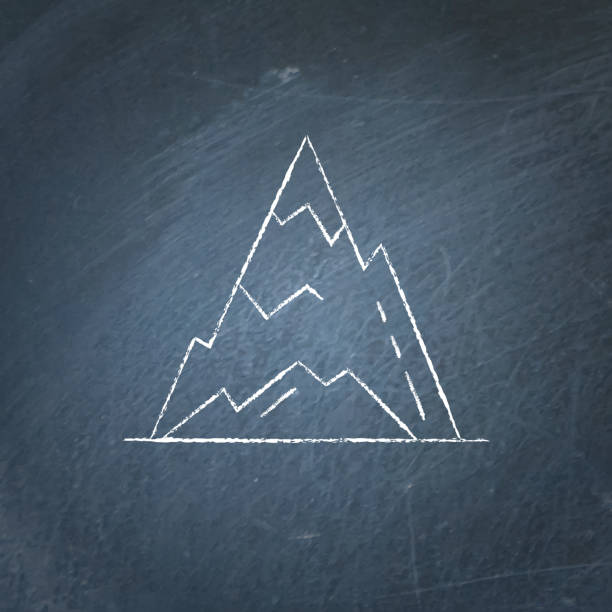 ikona lodowego szczytu na tablicy - pinnacle success winning concepts stock illustrations