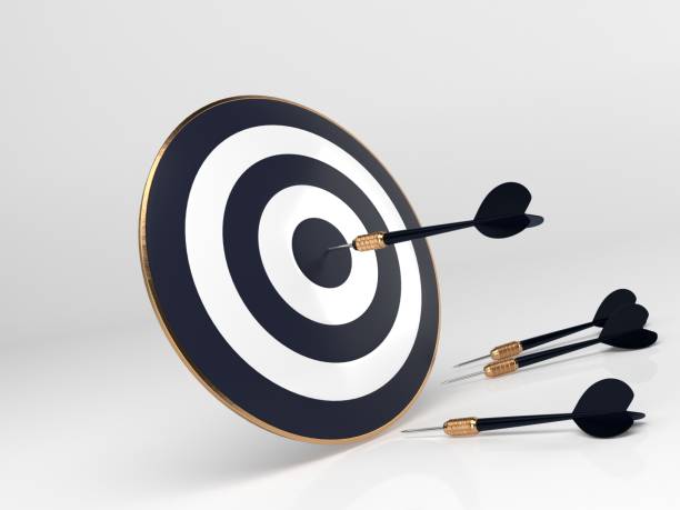 istock 3d rendering Dart in dartboard bullseye 991064402