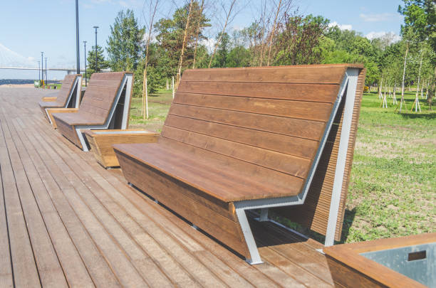 istock wooden promenade with benches 991071912