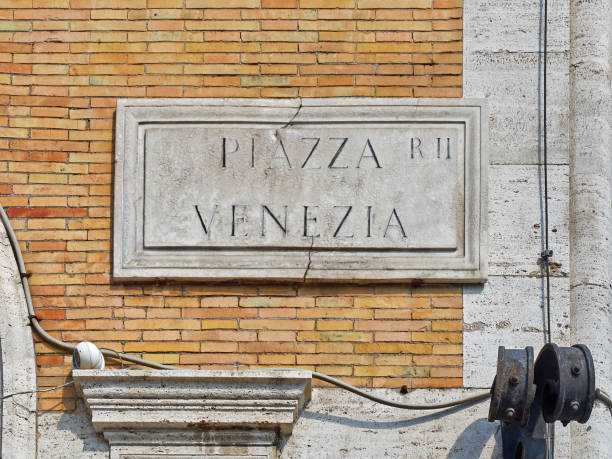 istock Piazza Venezia Marble Sign Rome 991072298