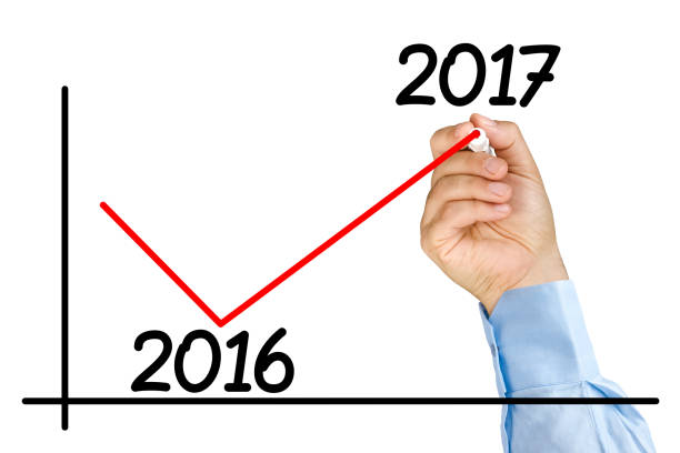 istock Businessman hand marker improvement graph 2017 year isolated 991074966