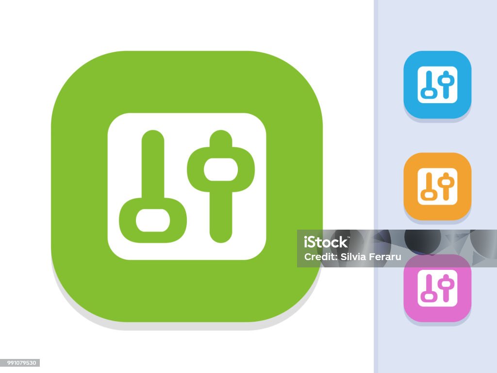 Square Settings Button Settings Panel Square Glyph Buttons Stock Illustration - Download Image ...