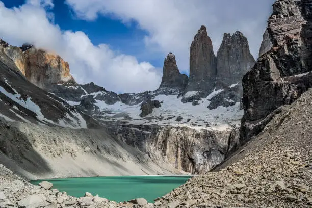 Stunning Torres del Paine, Patagonia. We reached this location after a 5 hour hike up the mountainside - well worth it.