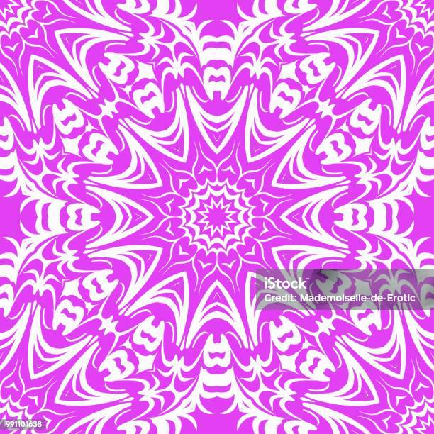 Seamless Monochrome Color Floral Pattern Abstract Design Vector Illustration For Wallpaper Fabric Print Stock Illustration - Download Image Now