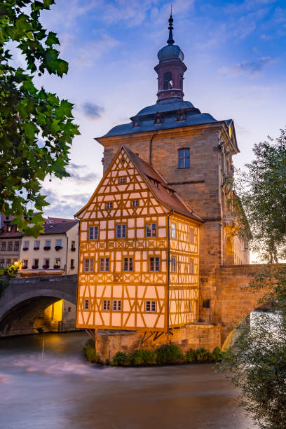 istock Illuminated historic town hall of Bamberg 991122760