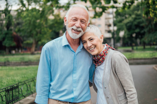 istock Happy senior couple outdoors 991123326