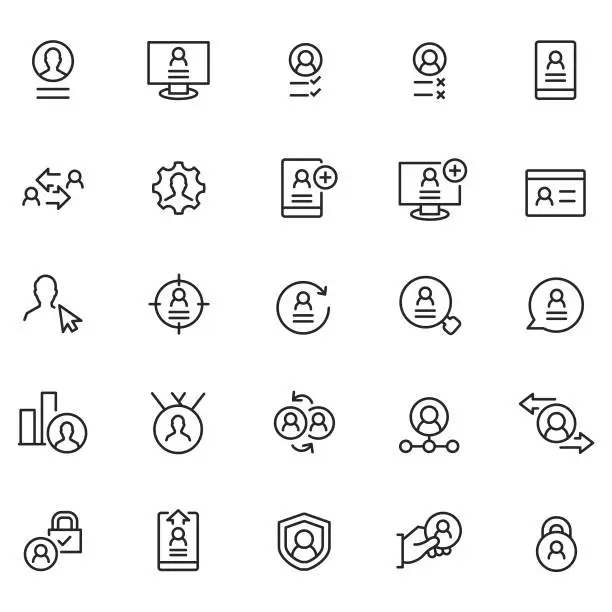 Vector illustration of User profile icon set