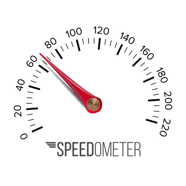 Vector illustration of Speedometer Vector. Car Abstract Console Gauge Tachometer. Illustration