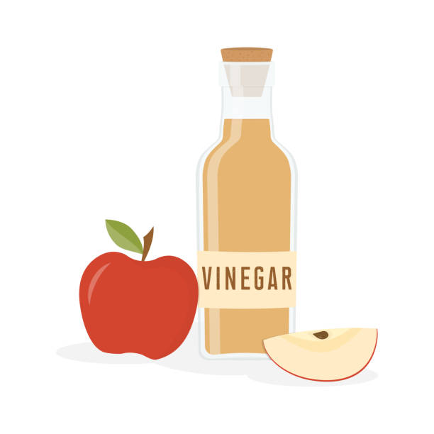 stockillustraties, clipart, cartoons en iconen met azijn fles geïsoleerd - vinegar