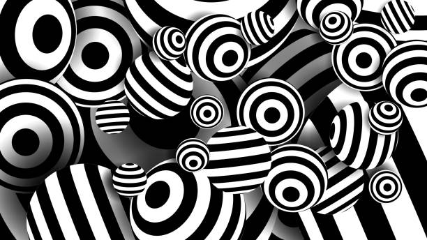 istock Balls Black Lines Vector. Striped Optical Illusion. White And Black Lines. Abstract Illustration 991161172