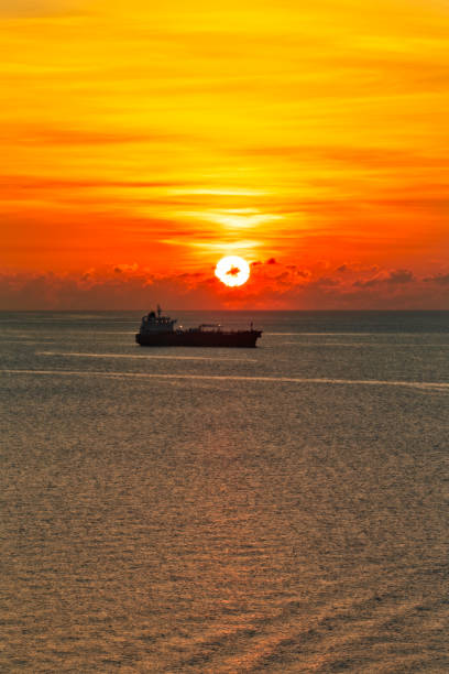 istock Sunrise over the Atlantic Ocean with ship in background 991166192