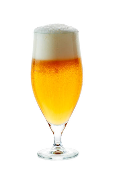 istock Glass of beer with foam on white 991199258