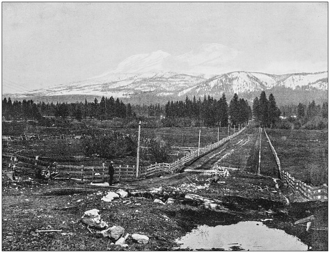 Antique photograph of America's famous landscapes: Mt Shasta from Sissons, California