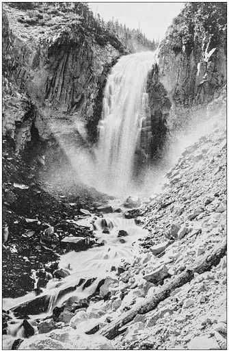 Antique photograph of America's famous landscapes: Strawnahan's Falls, Mount Hood
