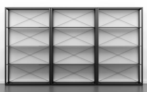 istock black office shelves in front of white wall 991218444