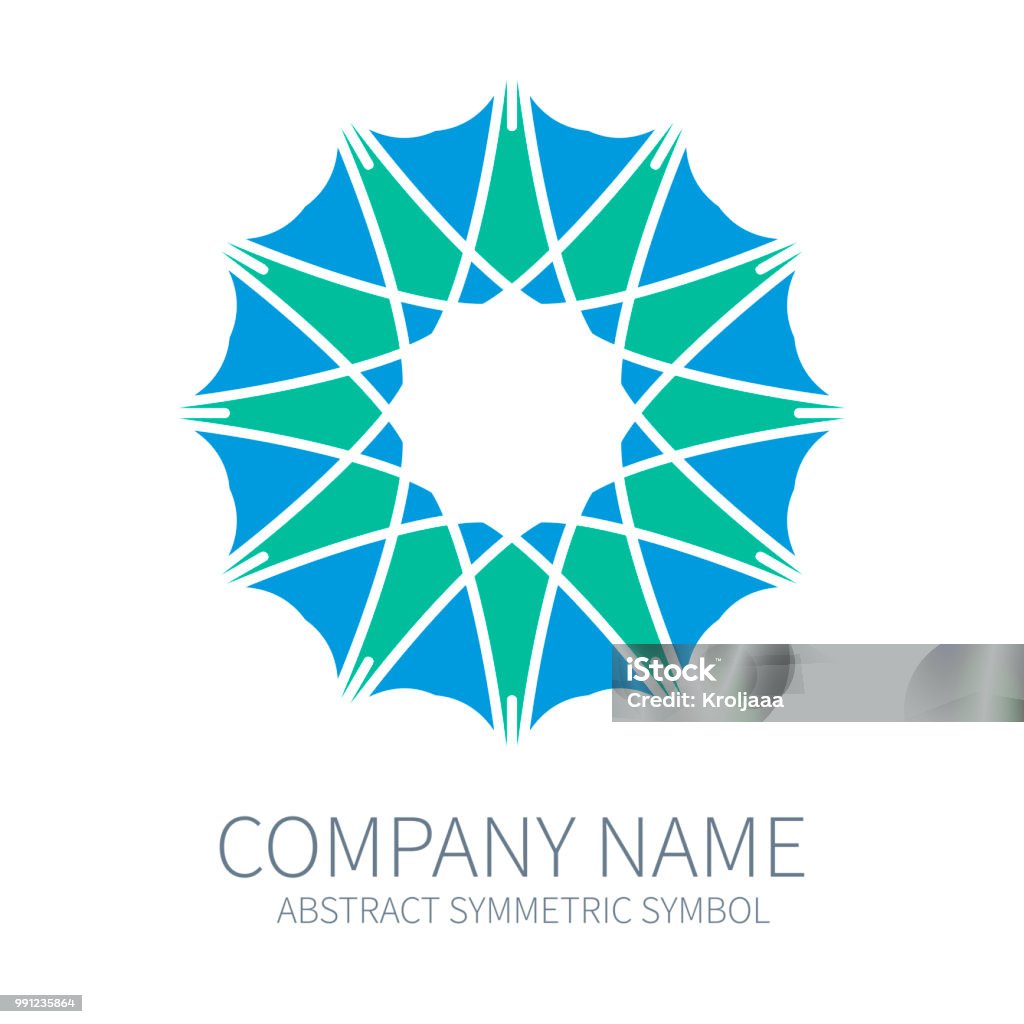 Logo Vòng Tròn Đối Xứng Trừu Tượng Hình Thức Đa Giác Hài Hòa Dấu ...