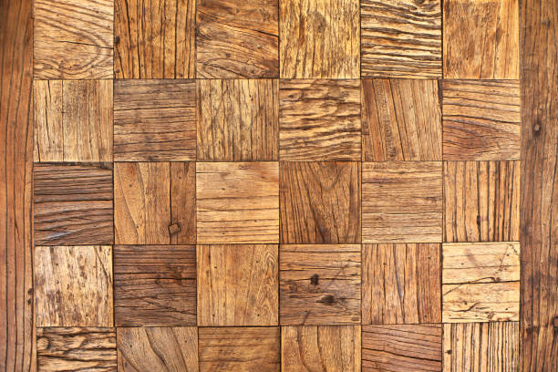 istock Wooden table made with wooden blocks. 991249044