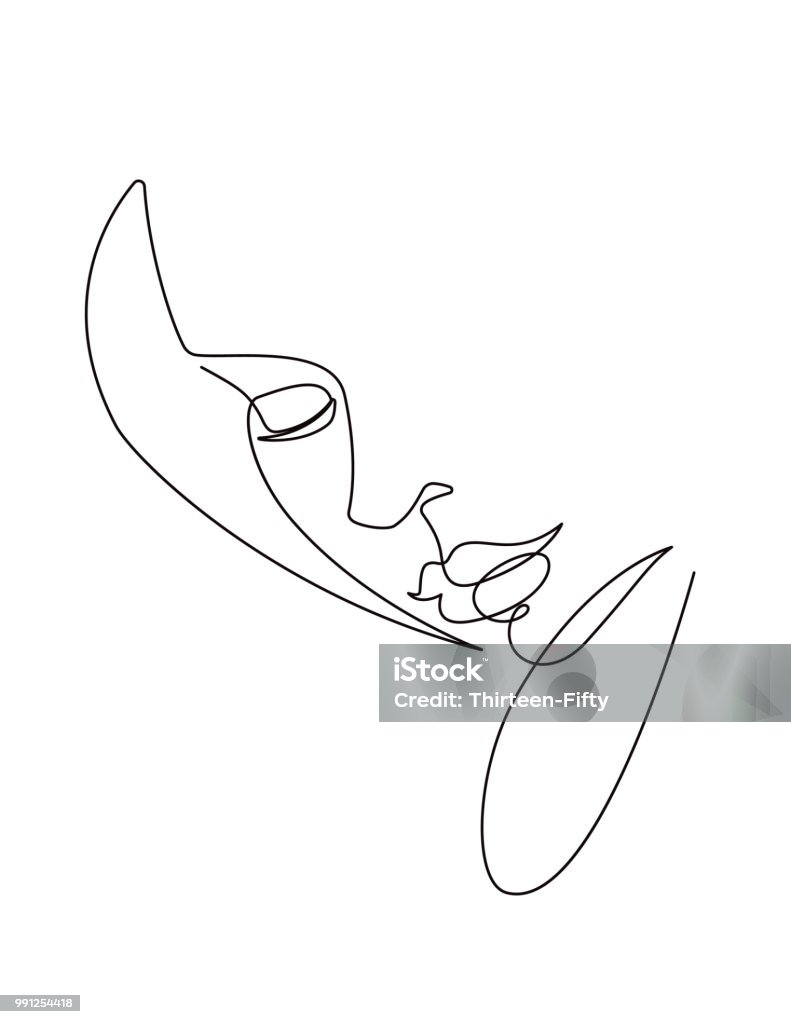 Female Figure Continuous Vector Line Art 6 This a single continuous vector line illustrating a sensual woman female form Line Art stock vector