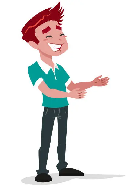 Vector illustration of Boy with open arms