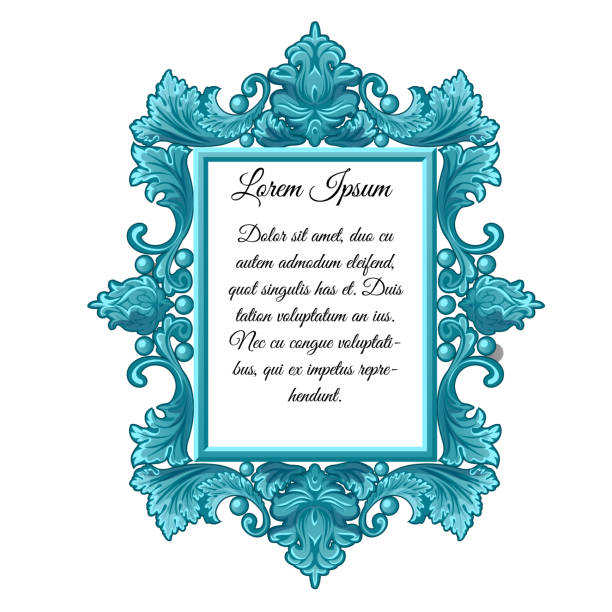 istock Ornate vintage frame with space for your text isolated on white background. Sample of interior decor in retro style, poster, invitation to a wedding party and other cards. Vector illustration 991331100