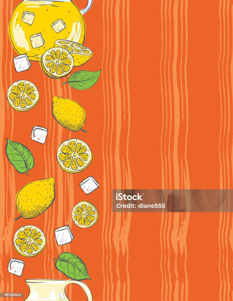 Hand Drawn lemons Pattern Seamless pattern of lemons. Cute summer lemonade theme.Hand drawn elements in simple flat colors. Backgrounds stock vector