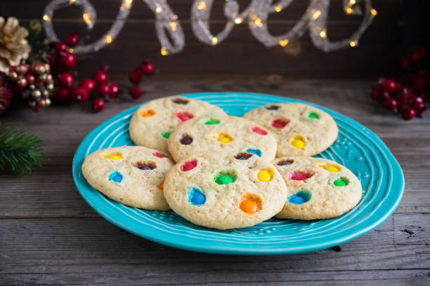 istock Chocolate chip and candy cookies on a plate 991355164