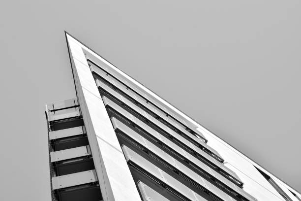 istock Modern apartment building exterior. Black and white. 991374240