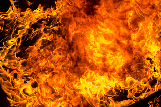 burned-out chair in a fire close-up on a black background