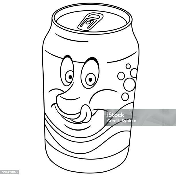 Cartoon Soda Can Drink Stock Illustration - Download Image Now - Anthropomorphic Face, Bar - Drink Establishment, Beauty