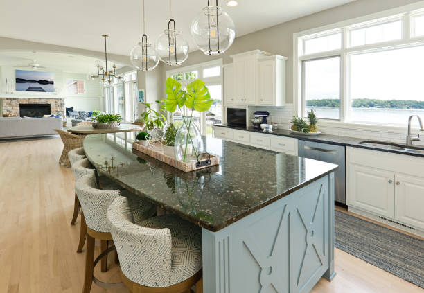 istock Modern Kitchen Living Room Hone design with open concept 991402664