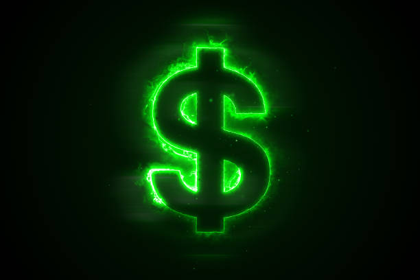 istock 3d illustration of burning a dollar on a black background with a green flame 991422762