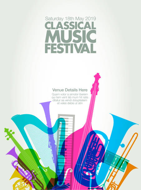 ilustrações, clipart, desenhos animados e ícones de cartaz de música clássica - promenade concert