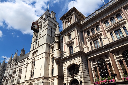 London, UK - Royal Courts of Justice on the Strand.