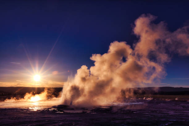 istock Clepsydra Geyser at sunset 991459512