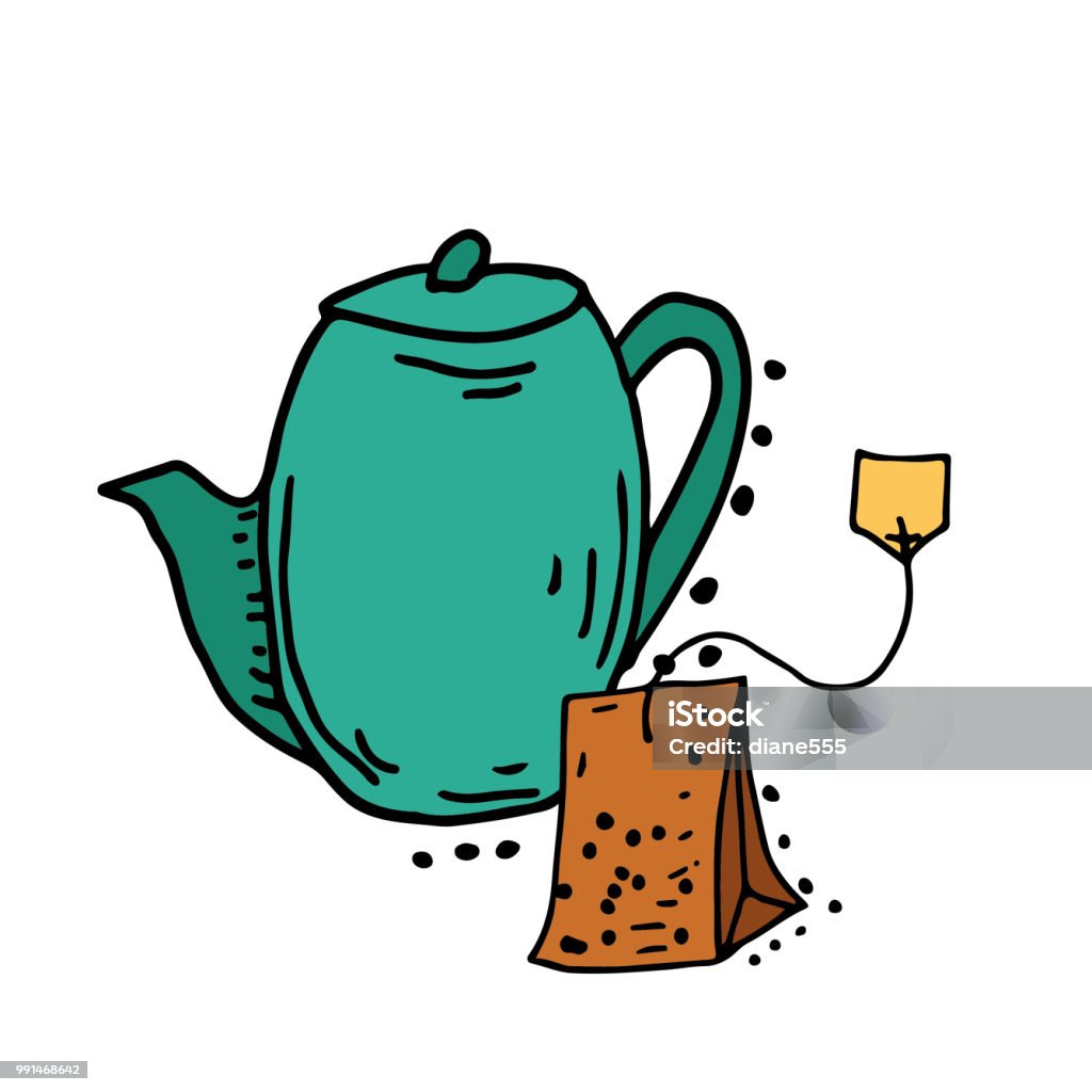 Hand Drawn Doodled Element - Tea Hand drawn doodled object - Tea Canada stock vector