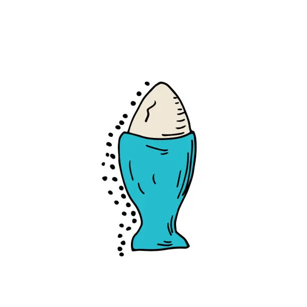 Vector illustration of Hand Drawn Doodled Element - Egg