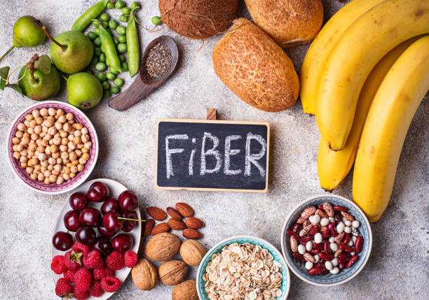 produits riches en fibres. alimentation alimentation saine - vegetable fibre photos et images de collection