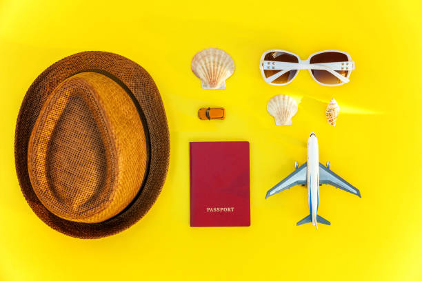 istock Concept of traveling on yellow background 991494510
