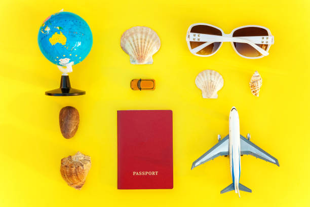 istock Concept of traveling on yellow background 991496662