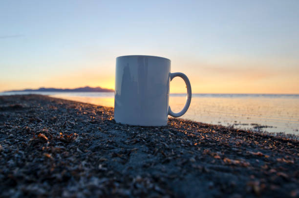 istock A solo blank white coffee mug on the shoreline 991504354