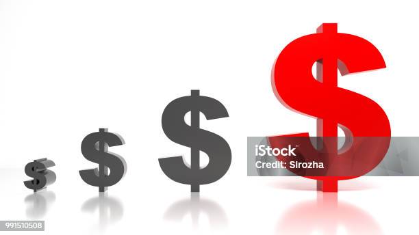 Dollar Sign Stock Photo - Download Image Now - Dollar Sign, Red, Three Dimensional