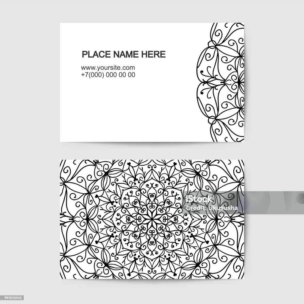Visit Card Template With Pattern Stock Illustration - Download Image ...
