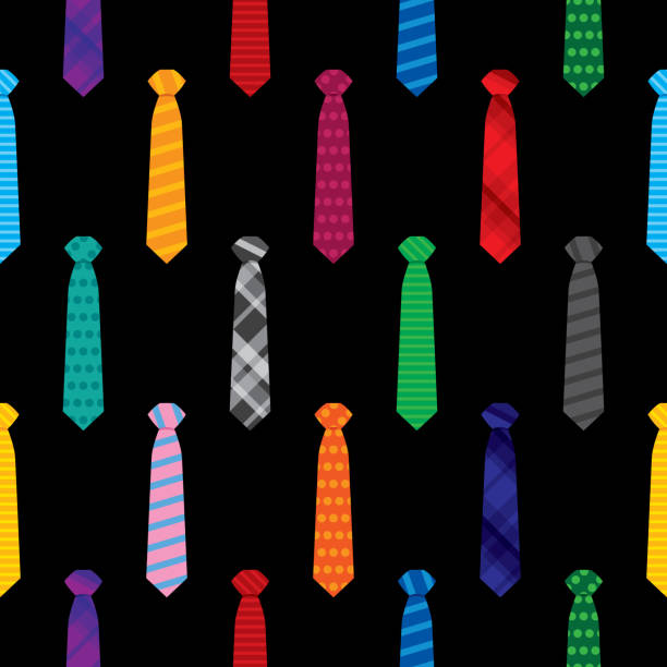 Tie Pattern Vector illustration of colorful ties in a repeating pattern. mens clothing stock illustrations