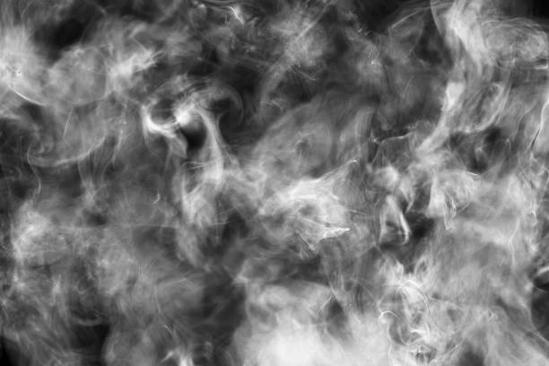 Steaming Smoke On Black Background Stock Photo - Download Image Now - Smoke  - Physical Structure, Backgrounds, Black And White - iStock